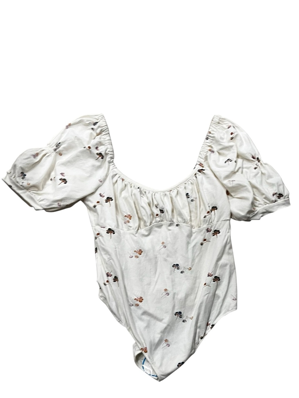 Free People Intimately Floral Puff Sleeve Bodysuit Cottagecore Boho Dainty - Picture 3 of 7